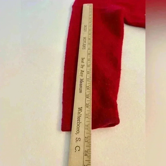 Laura Leigh Sweater Women XL Red 100% Boiled Wool Zip Snowflakes Jacket festive - Picture 5 of 6